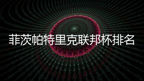 帕特里克联邦名升0万杯排到第奖金突破菲茨一
