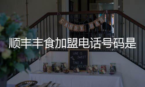 电话号码加盟丰食顺丰是多少